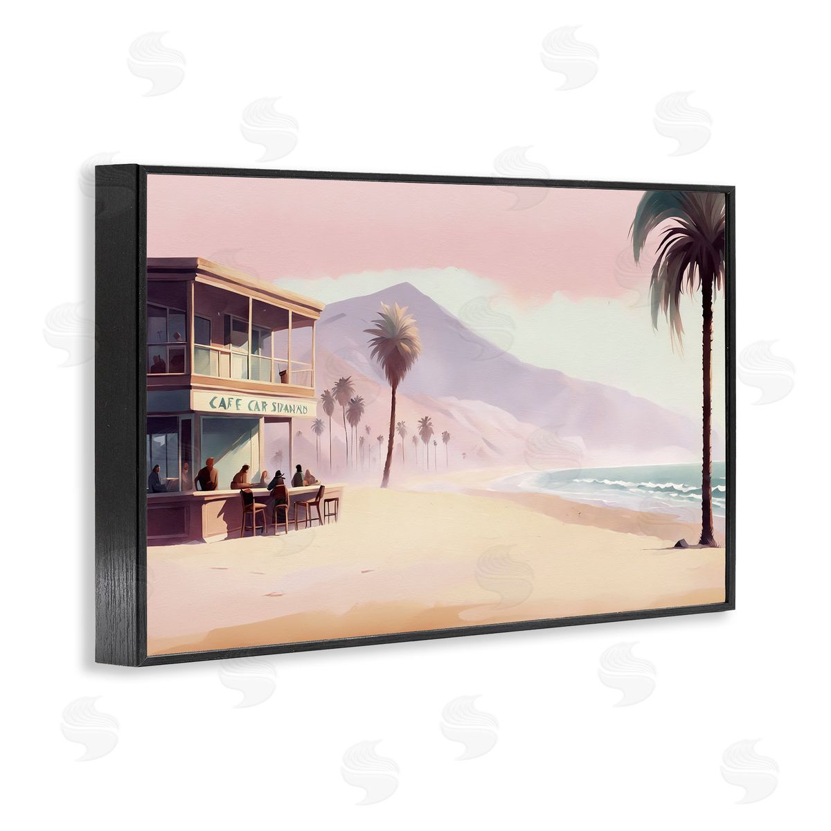 Noah Bay Café at Head Of Bay Black Framed Giclee Wall Art Print