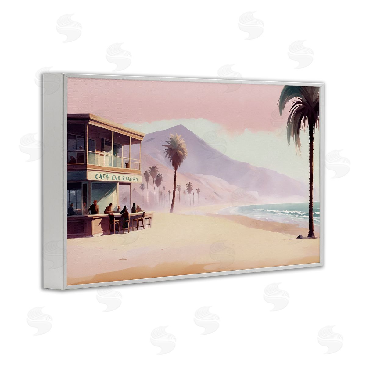 Noah Bay Café at Head Of Bay White Framed Giclee Wall Art Print