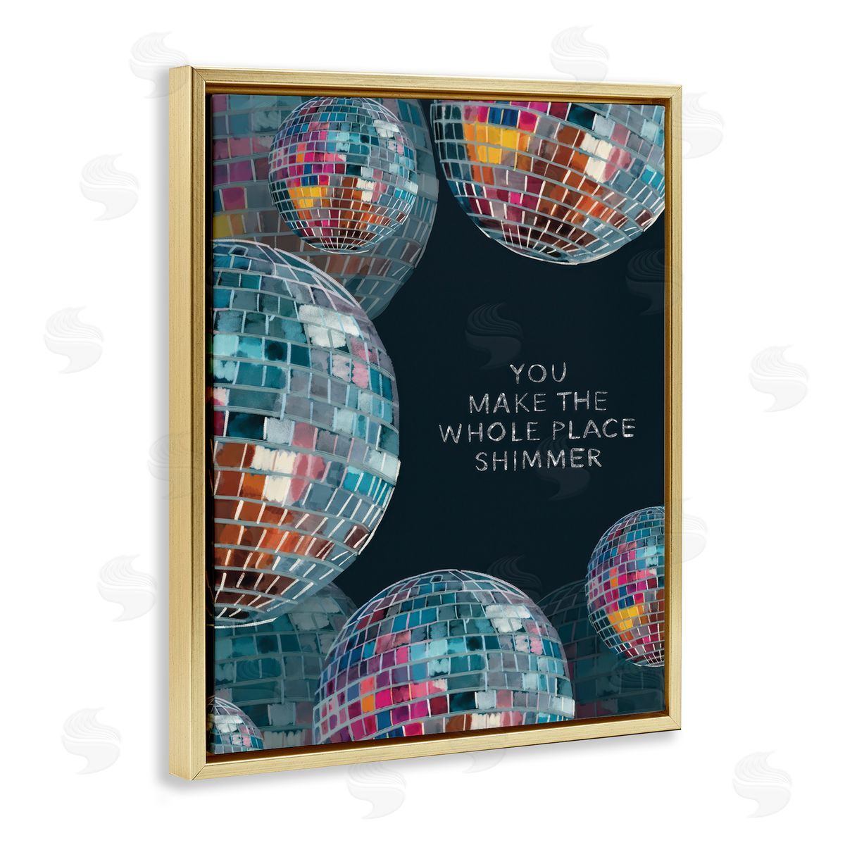 Amelia Noyes You Make it Shimmer Gold Floating Frame Canvas Wall Art Print