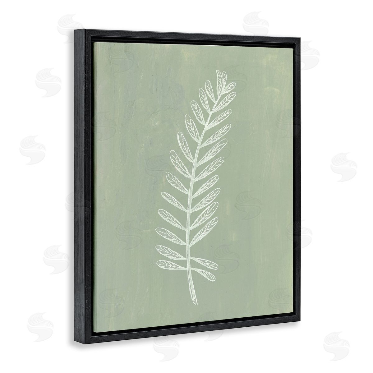 Patricia Pinto Simple Fern Impression Black Floating Frame Canvas Wall Art Print