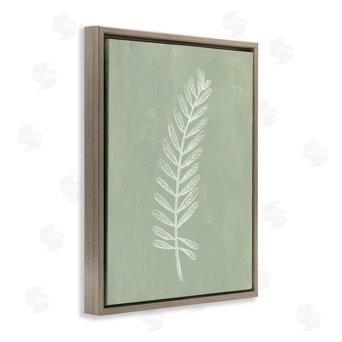 Patricia Pinto Simple Fern Impression Brown Floating Frame Canvas Wall Art Print