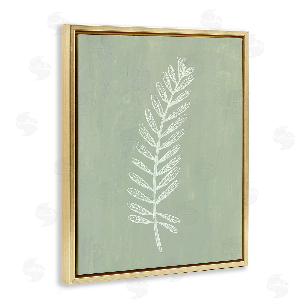 Patricia Pinto Simple Fern Impression Gold Floating Frame Canvas Wall Art Print