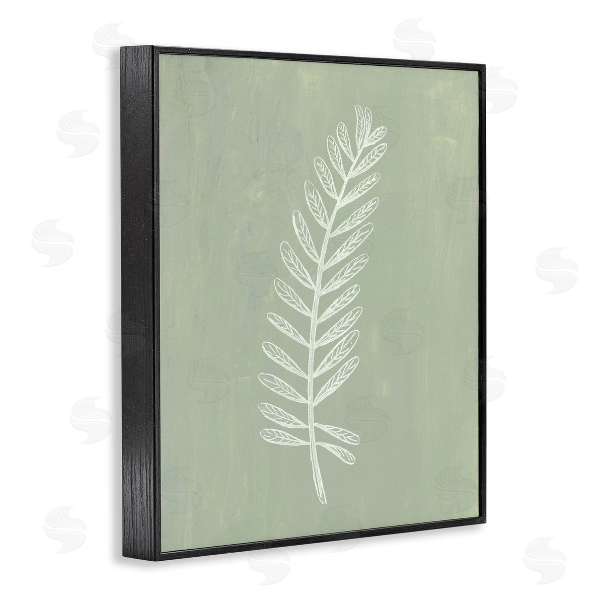 Patricia Pinto Simple Fern Impression Black Framed Giclee Wall Art Print