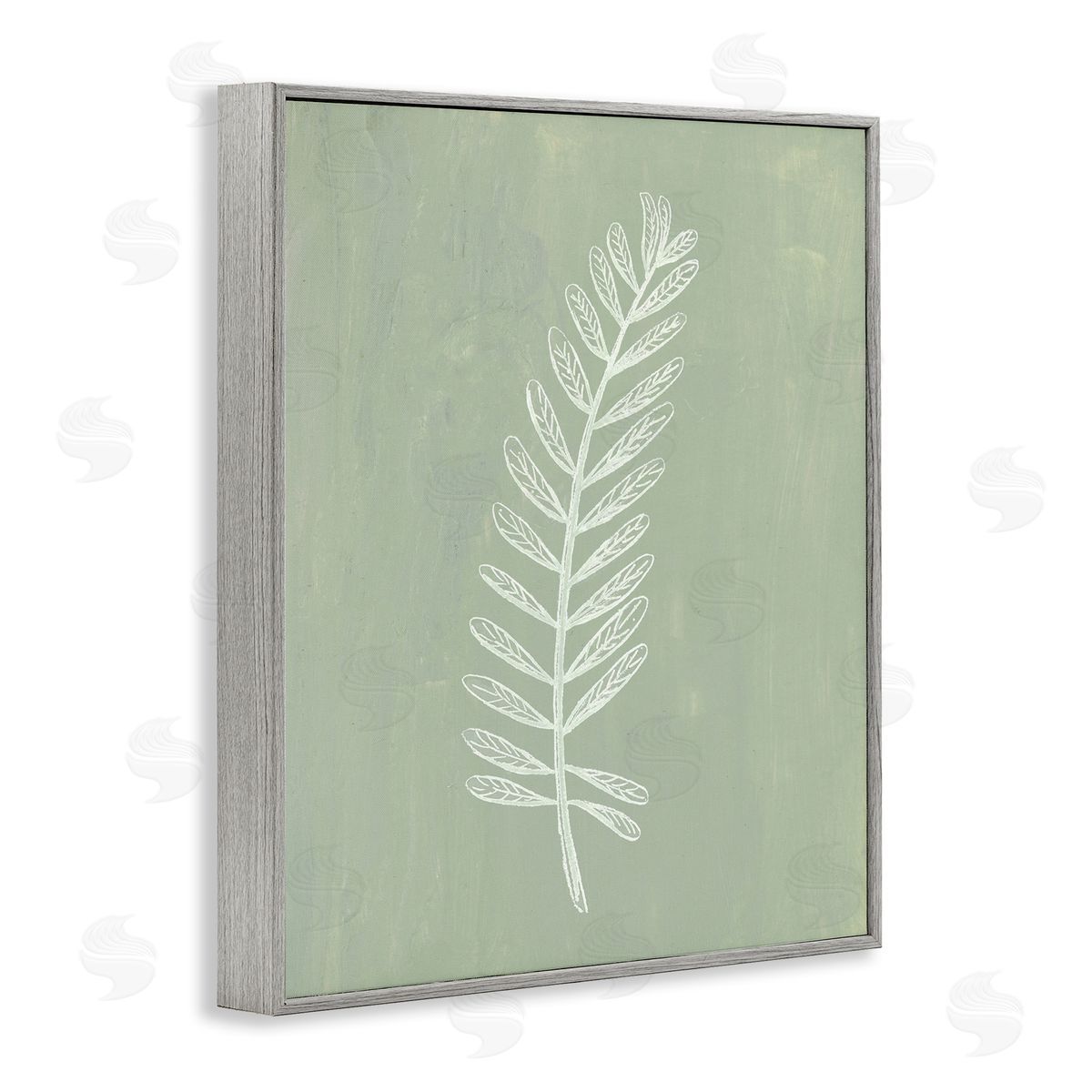 Patricia Pinto Simple Fern Impression Gray Framed Giclee Wall Art Print