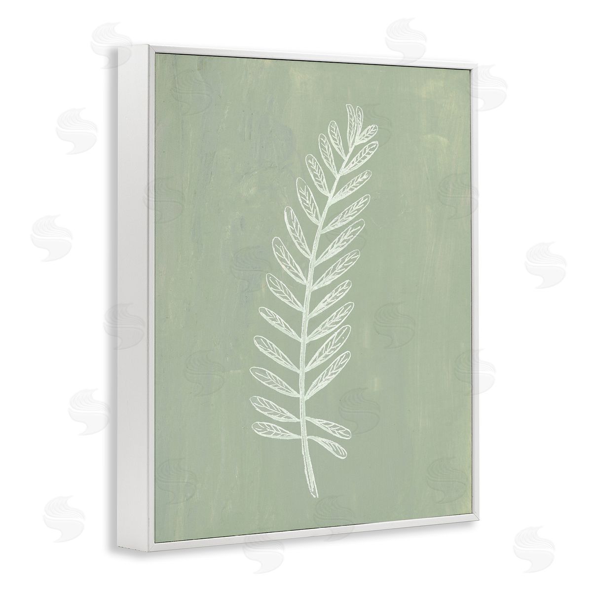 Patricia Pinto Simple Fern Impression White Framed Giclee Wall Art Print