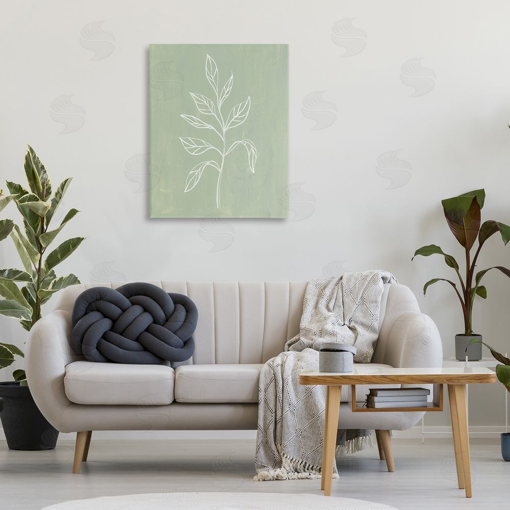 Patricia Pinto Drooping Plant Leaves Canvas Wall Art Print in Room