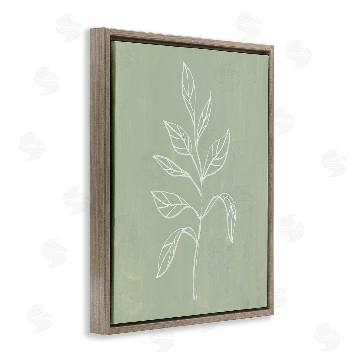 Patricia Pinto Drooping Plant Leaves Brown Floating Frame Canvas Wall Art Print