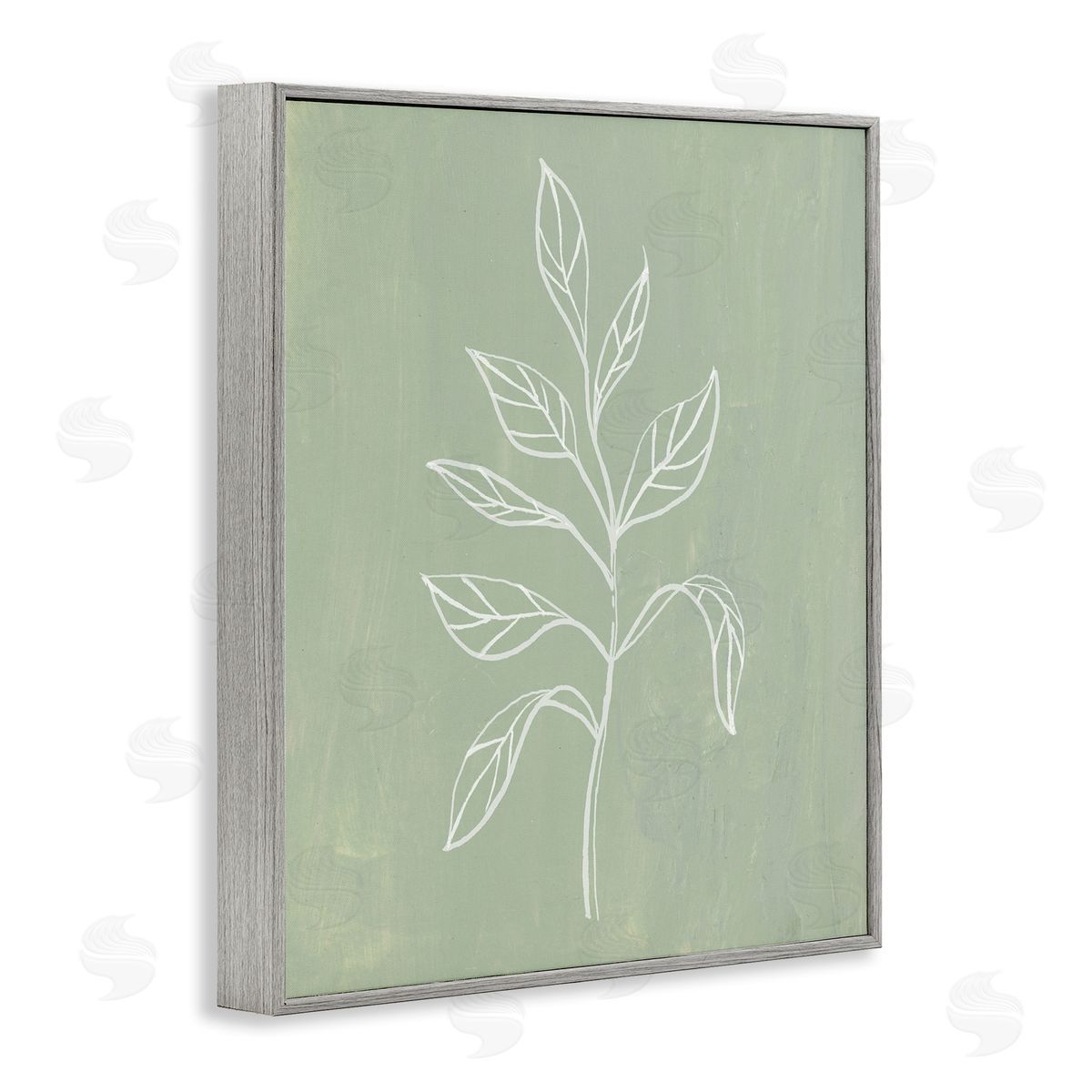 Patricia Pinto Drooping Plant Leaves Gray Framed Giclee Wall Art Print