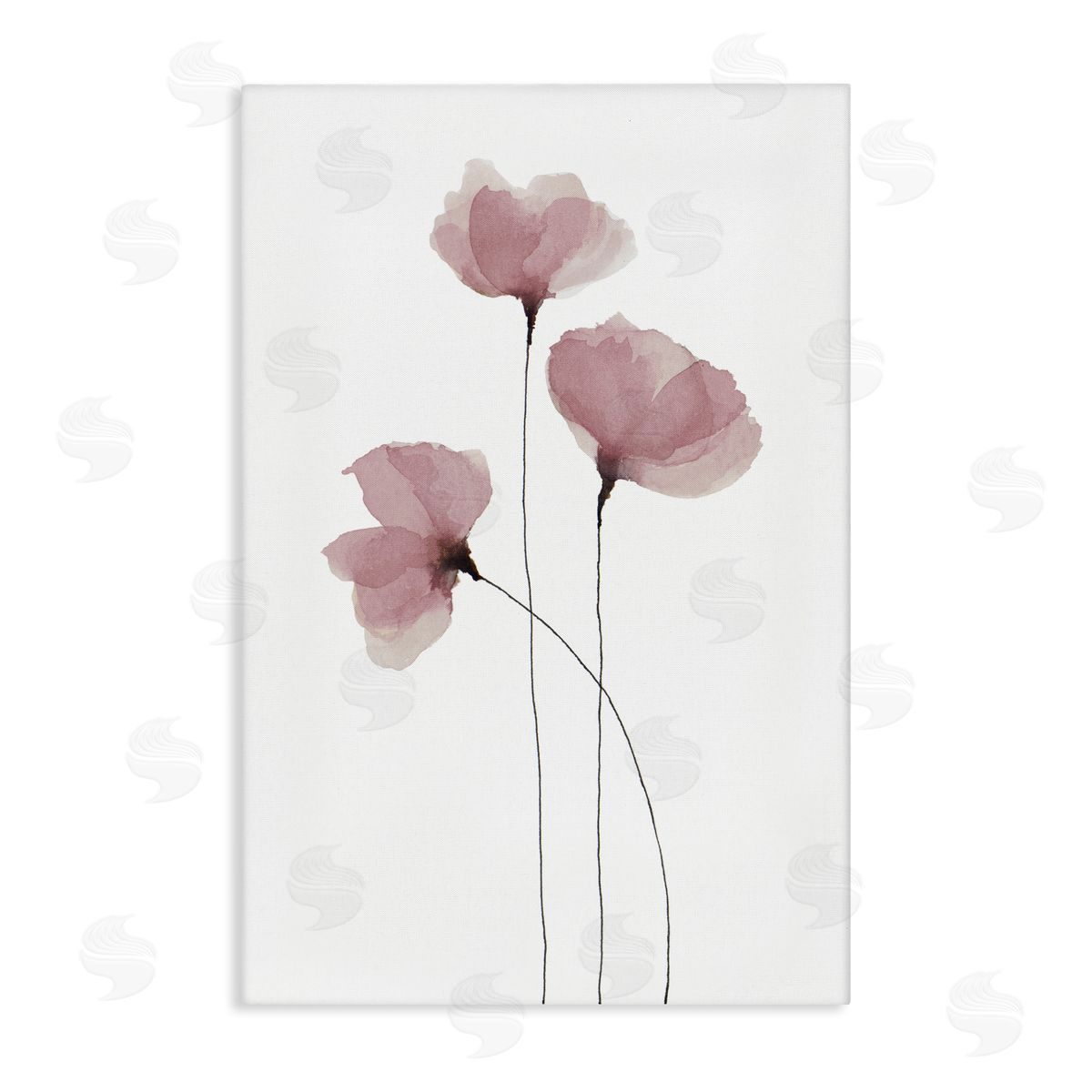 Krinlox Standing Tall Pink Flowers Canvas Wall Art Print