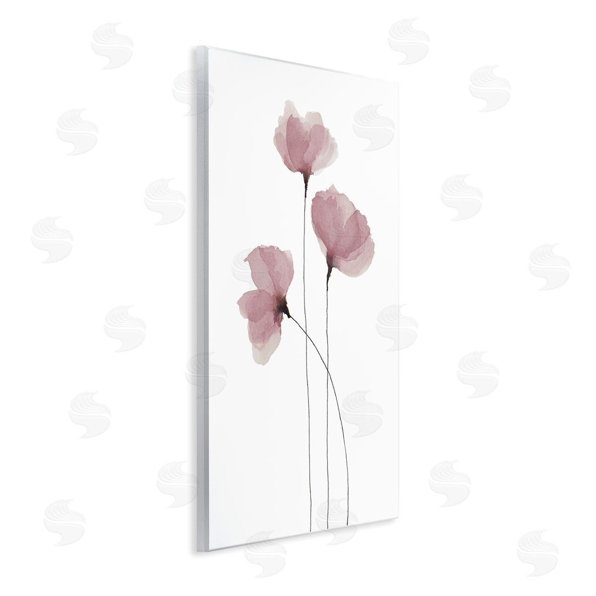 Krinlox Standing Tall Pink Flowers Wooden Wall Plaque Art Print