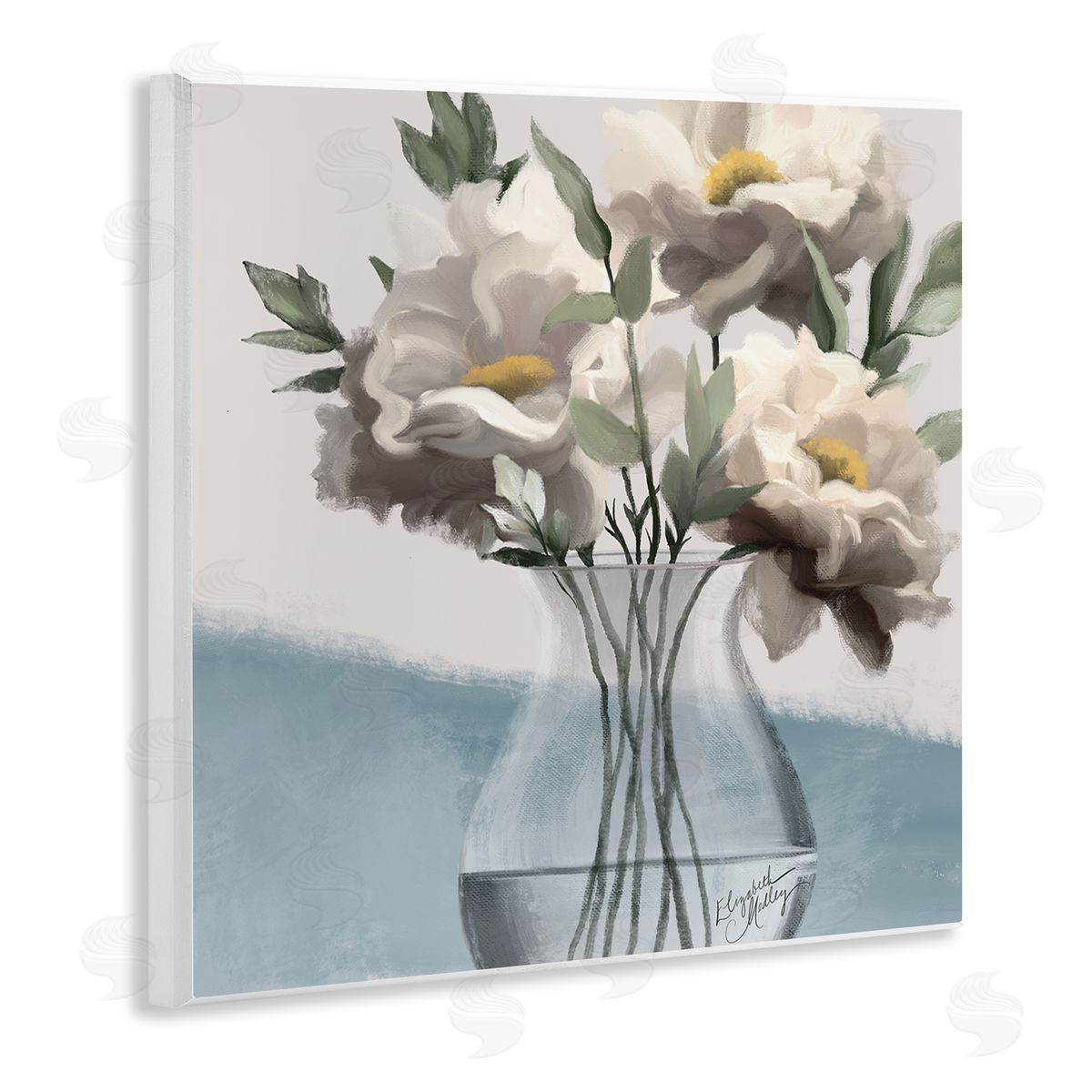 Elizabeth Medley Sweet Vase Bouquet Wooden Wall Plaque Art Print