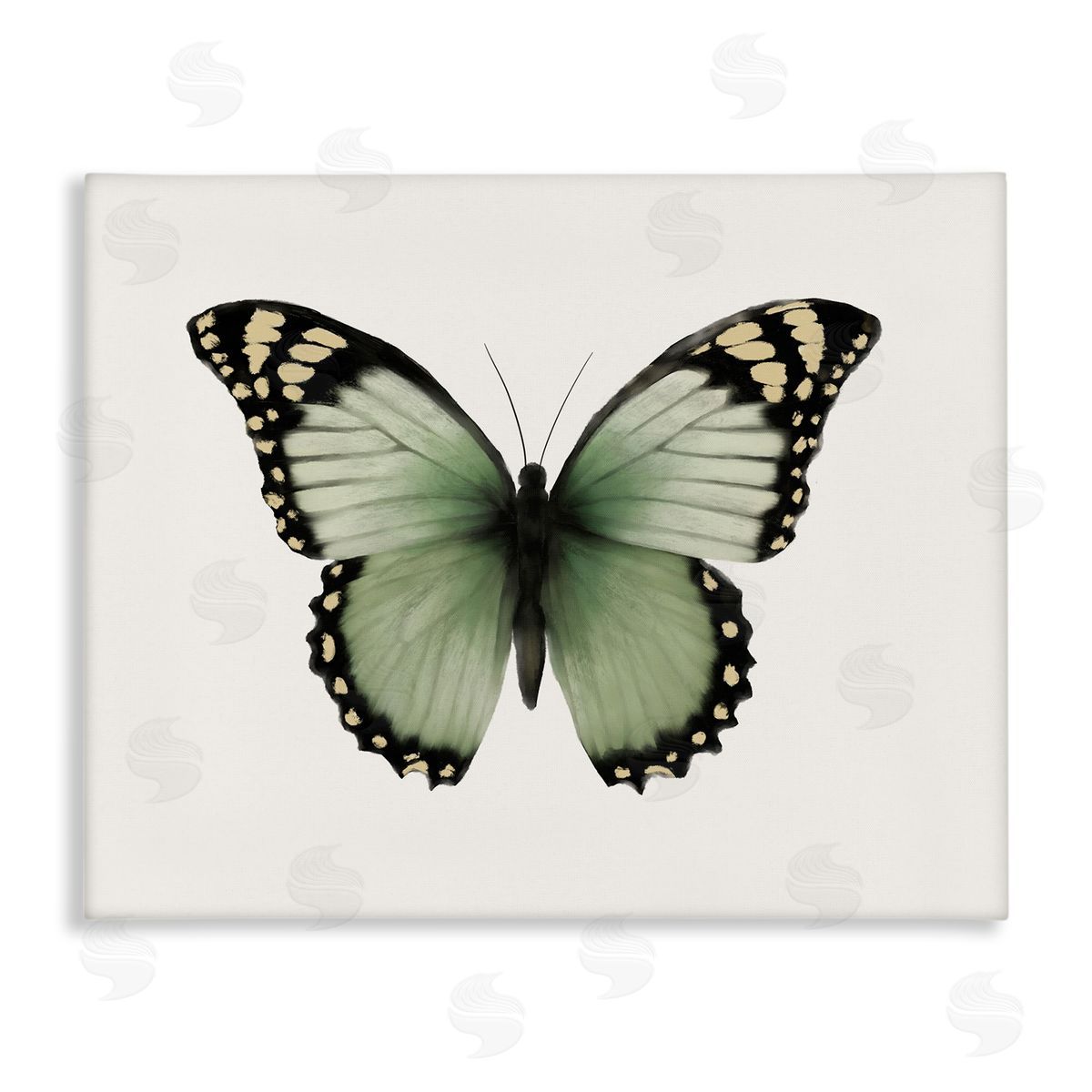 Elizabeth Medley Green Symmetrical Butterfly Canvas Wall Art Print