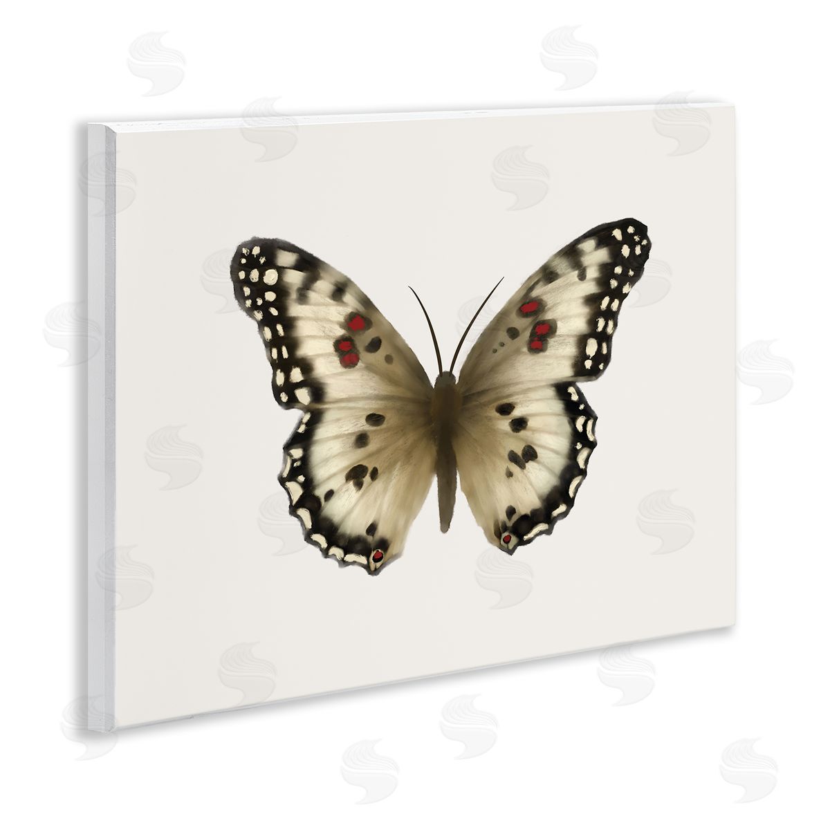 Elizabeth Medley Tan Symmetrical Butterfly Wooden Wall Plaque Art Print