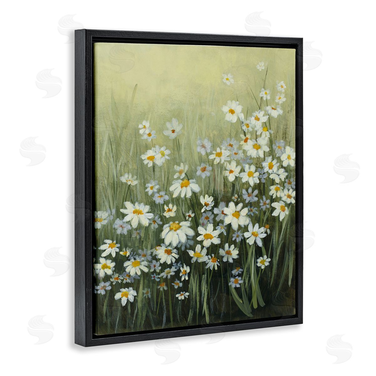 Lanie Loreth Daisy Field Garden Black Floating Frame Canvas Wall Art Print