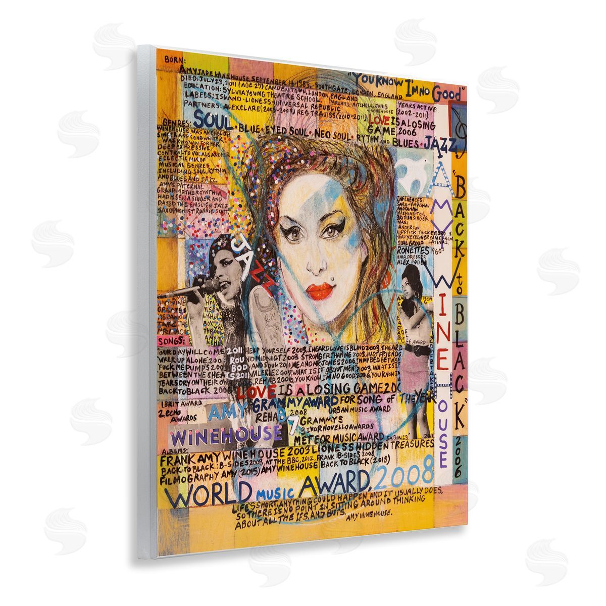 Sabin Amy Winehouse Collage Wooden Wall Plaque Art Print