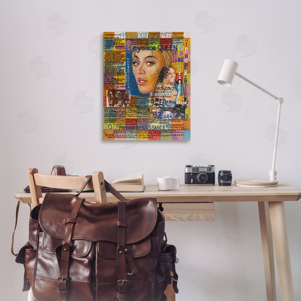 Sabin Beyonce Musician Collage Canvas Wall Art Print in Room