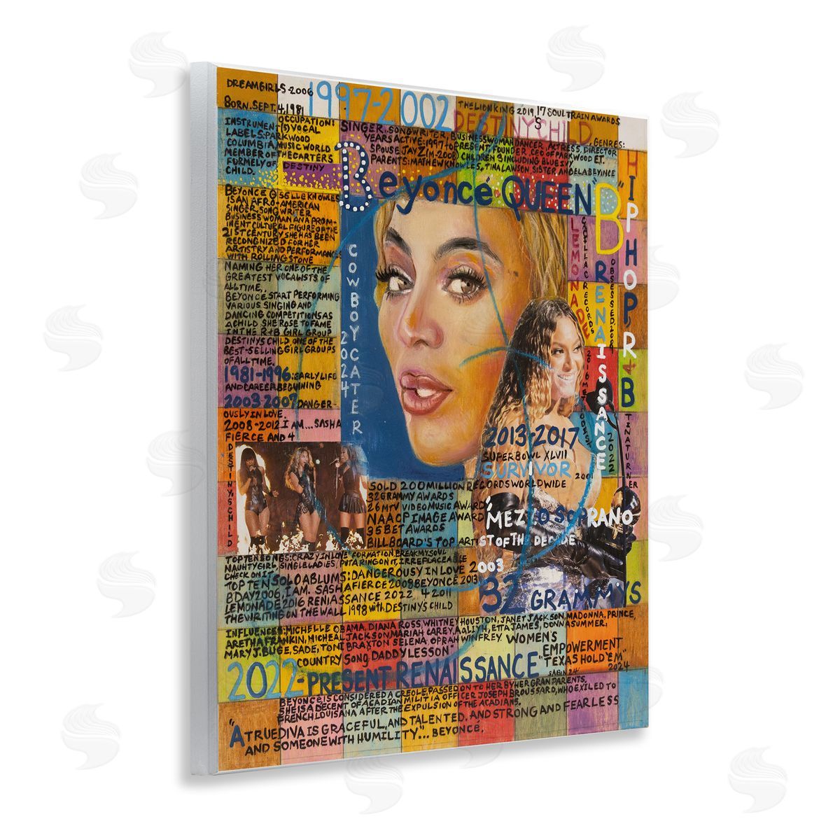 Sabin Beyonce Musician Collage Wooden Wall Plaque Art Print