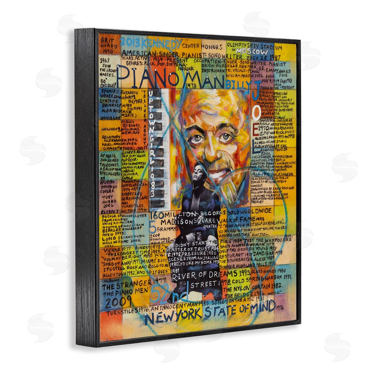 Sabin Billy Joel Collage Black Framed Giclee Wall Art Print