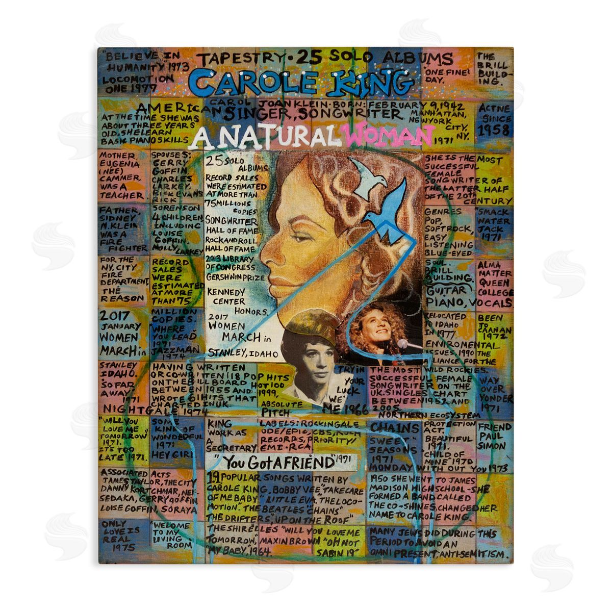 Sabin Carole King Collage Canvas Wall Art Print