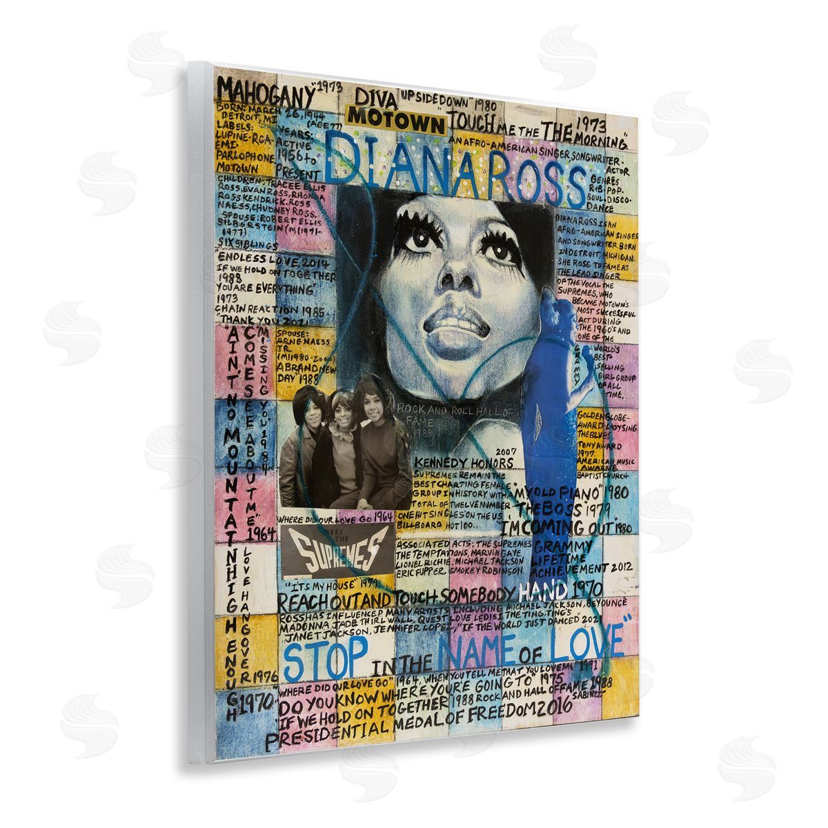 Sabin Diana Ross Collage Wooden Wall Plaque Art Print