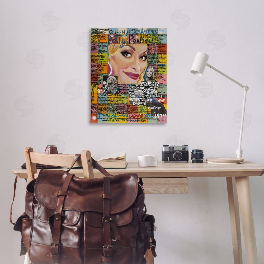 Sabin Dolly Parton Collage Canvas Wall Art Print in Room