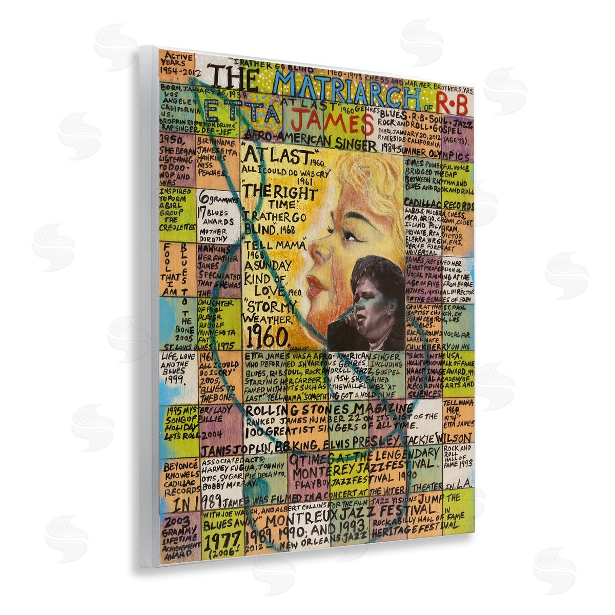 Sabin Etta James Collage Wooden Wall Plaque Art Print