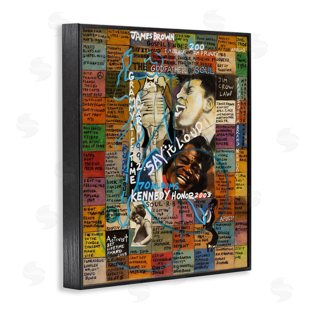 Sabin James Brown Collage Black Framed Giclee Wall Art Print