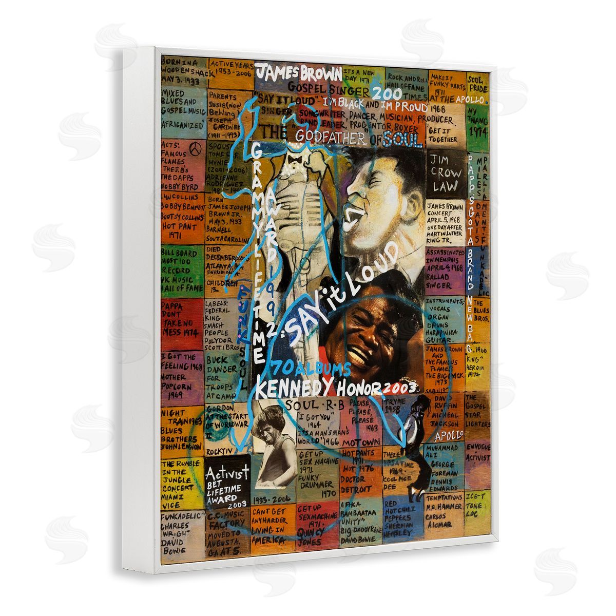 Sabin James Brown Collage White Framed Giclee Wall Art Print