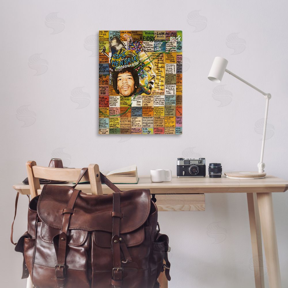 Sabin Jimi Hendrix Collage Canvas Wall Art Print in Room