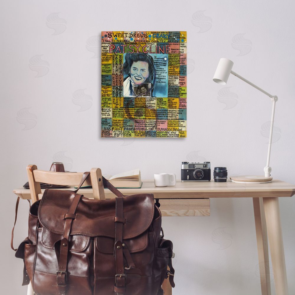 Sabin Patsy Cline Collage Canvas Wall Art Print in Room