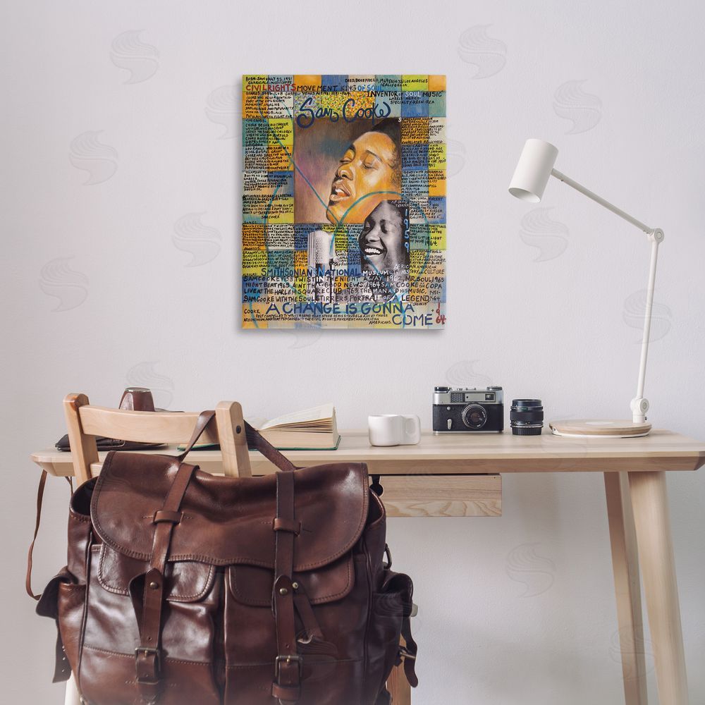 Sabin Sam Cooke Collage Canvas Wall Art Print in Room