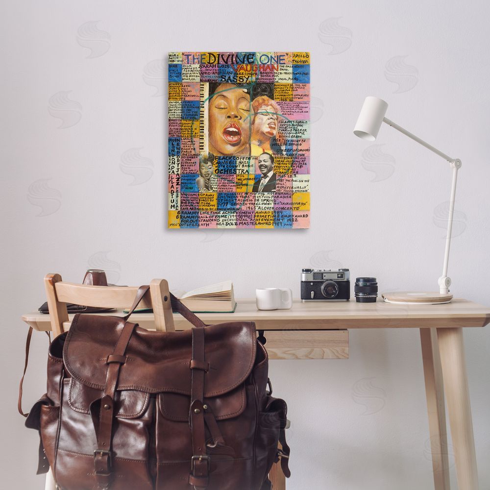 Sabin Sarah Lois Vaughan Collage Canvas Wall Art Print in Room