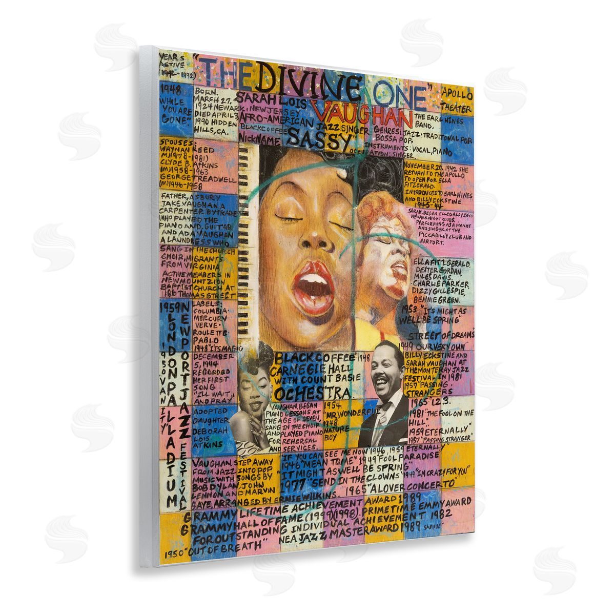 Sabin Sarah Lois Vaughan Collage Wooden Wall Plaque Art Print