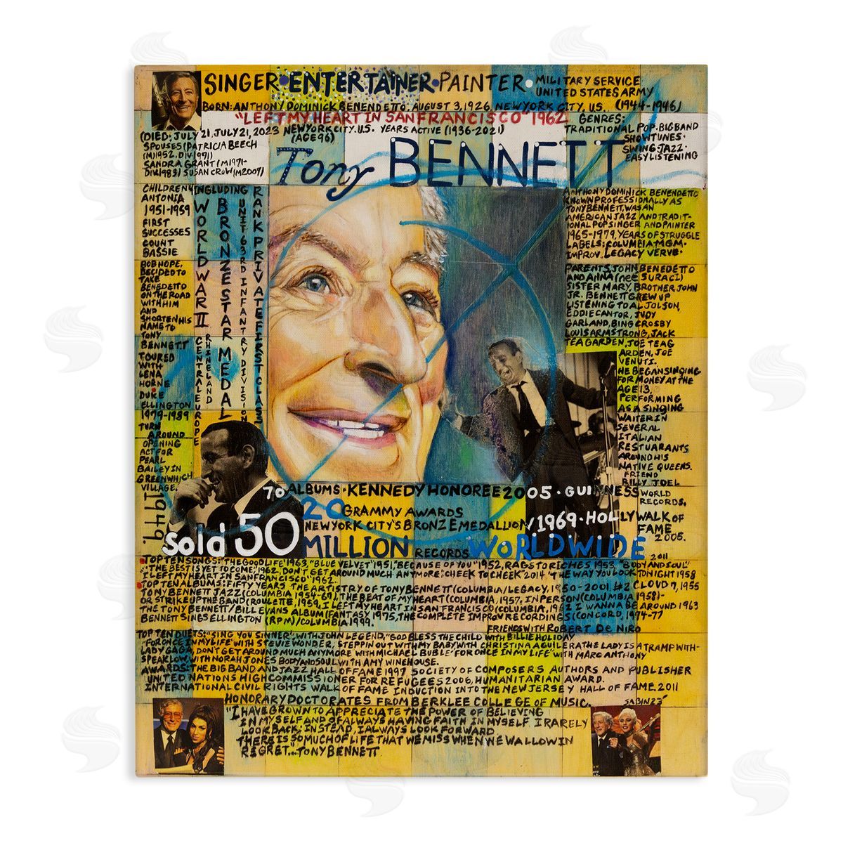 Sabin Tony Bennett Collage Canvas Wall Art Print