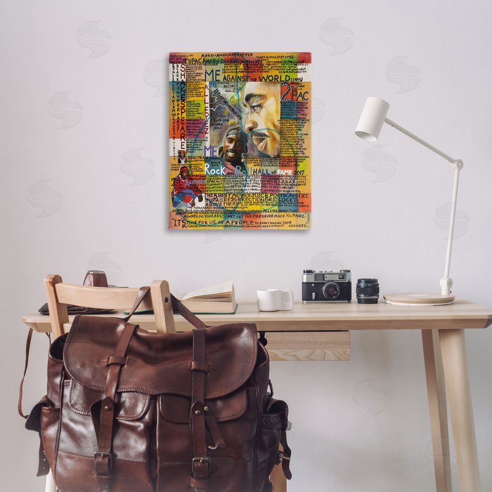 Sabin Tupac Musician Collage Canvas Wall Art Print in Room