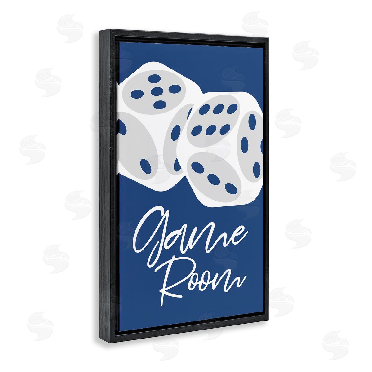 Martina Pavlova Game Room with Dice Black Floating Frame Canvas Wall Art Print