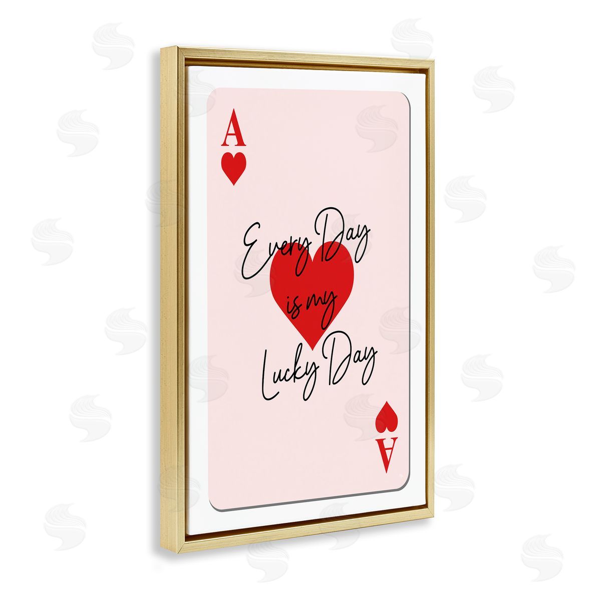 Martina Pavlova Lucky Day Card Design Gold Floating Frame Canvas Wall Art Print