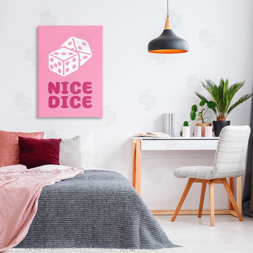 Martina Pavlova Nice Dice Phrase Canvas Wall Art Print in Room