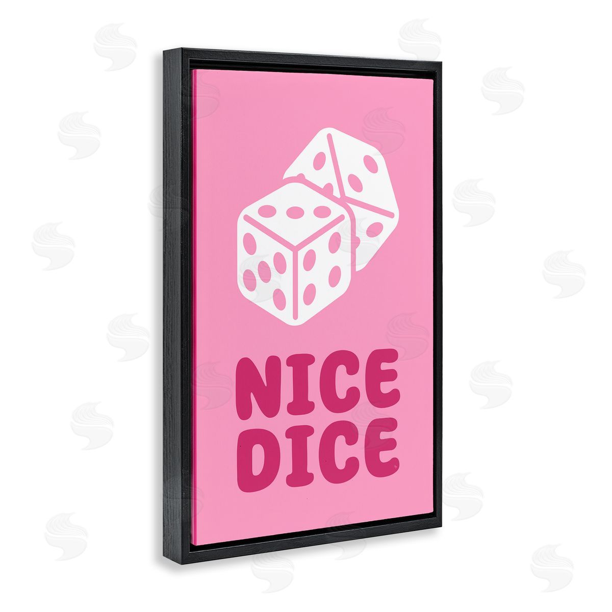 Martina Pavlova Nice Dice Phrase Black Floating Frame Canvas Wall Art Print