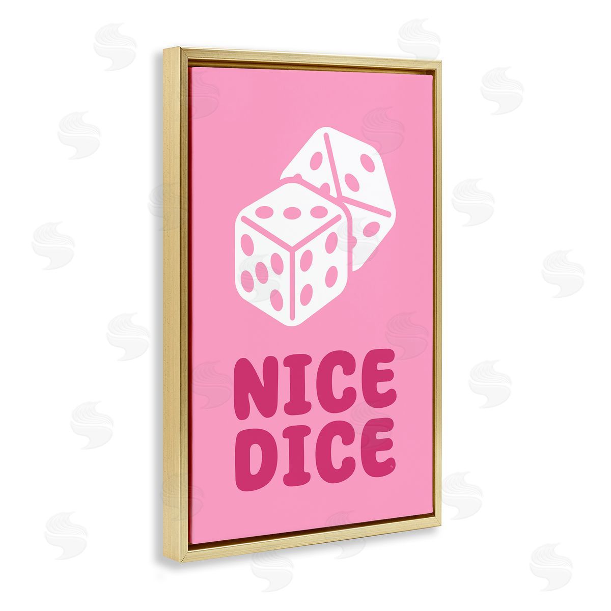 Martina Pavlova Nice Dice Phrase Gold Floating Frame Canvas Wall Art Print