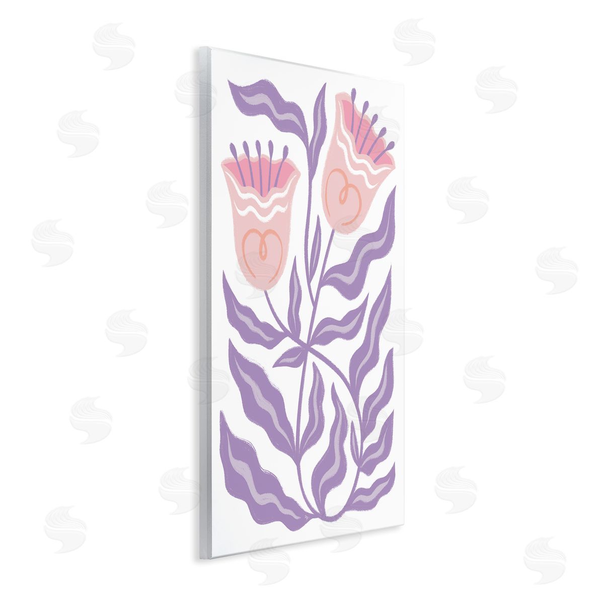 Martina Pavlova Wavy Purple Blooms Wooden Wall Plaque Art Print