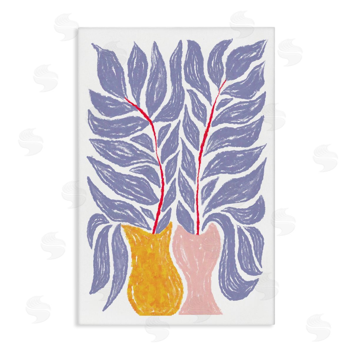 Martina Pavlova Purple Leaves in Vases Canvas Wall Art Print