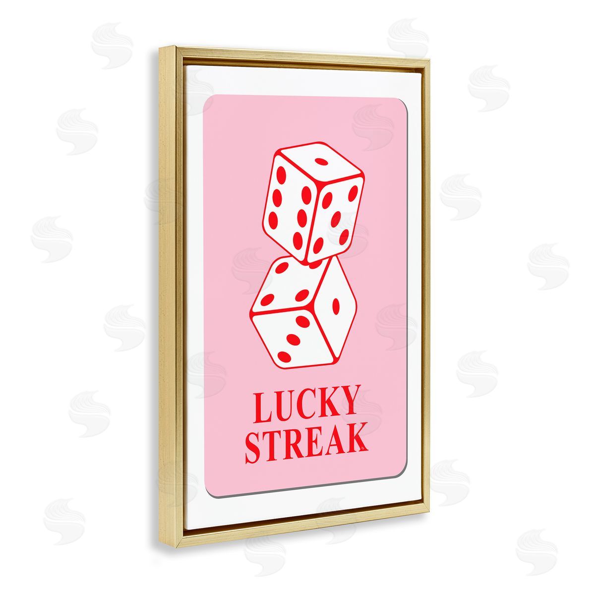 Martina Pavlova Lucky Streak Dice Gold Floating Frame Canvas Wall Art Print