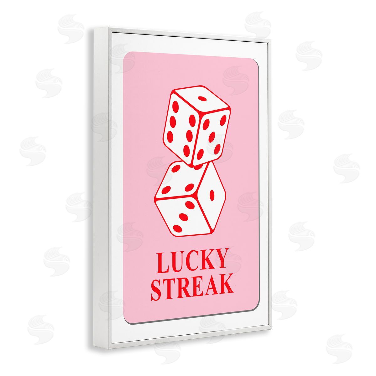 Martina Pavlova Lucky Streak Dice White Framed Giclee Wall Art Print