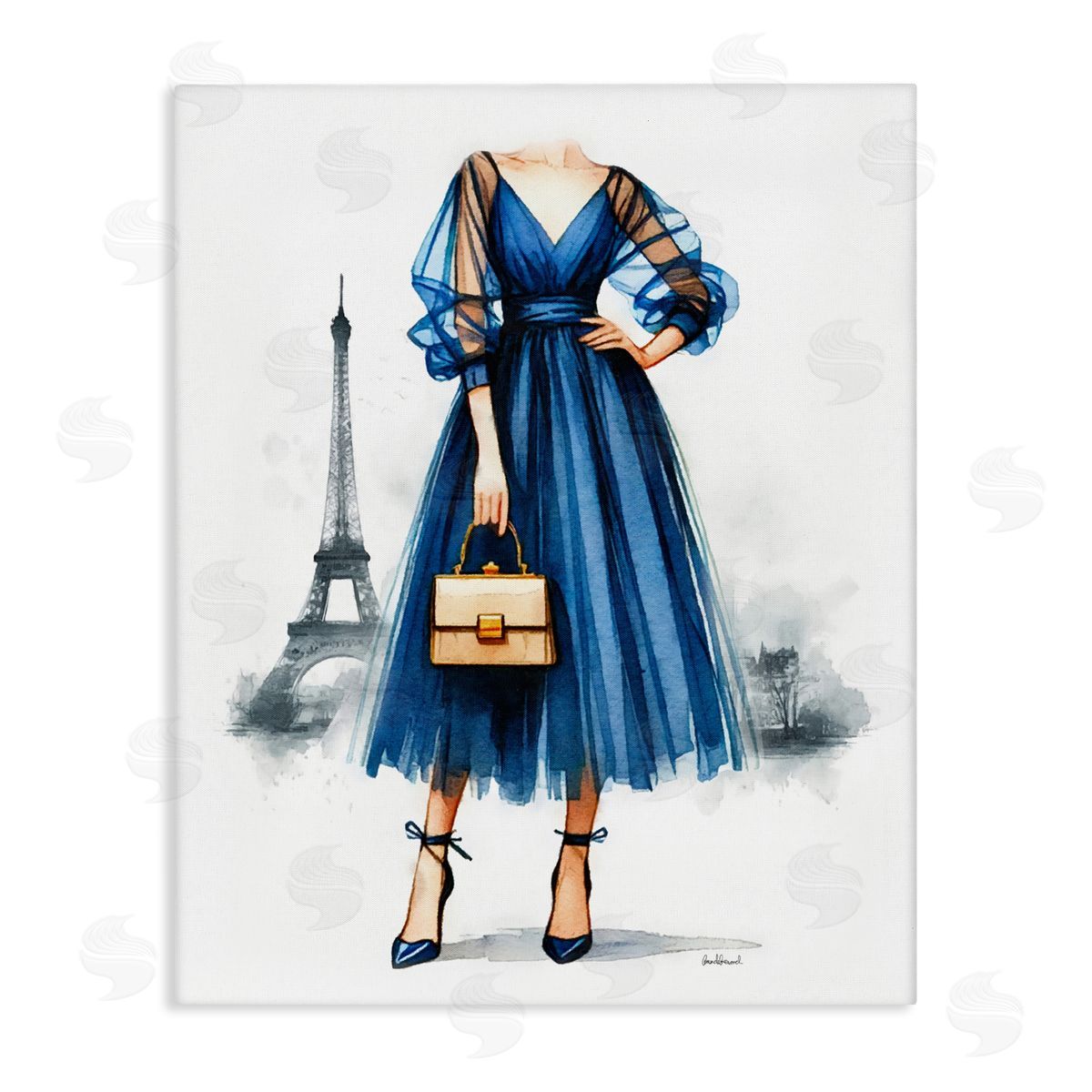 Amanda Greenwood Eiffel Town & Fashion Canvas Wall Art Print