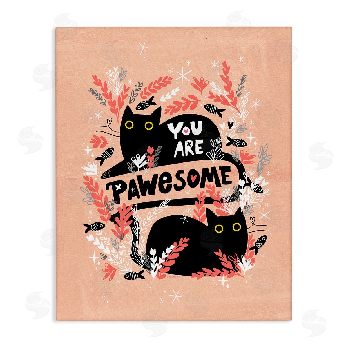 Leeza Hernandez You Are Pawesome Cats Canvas Wall Art Print
