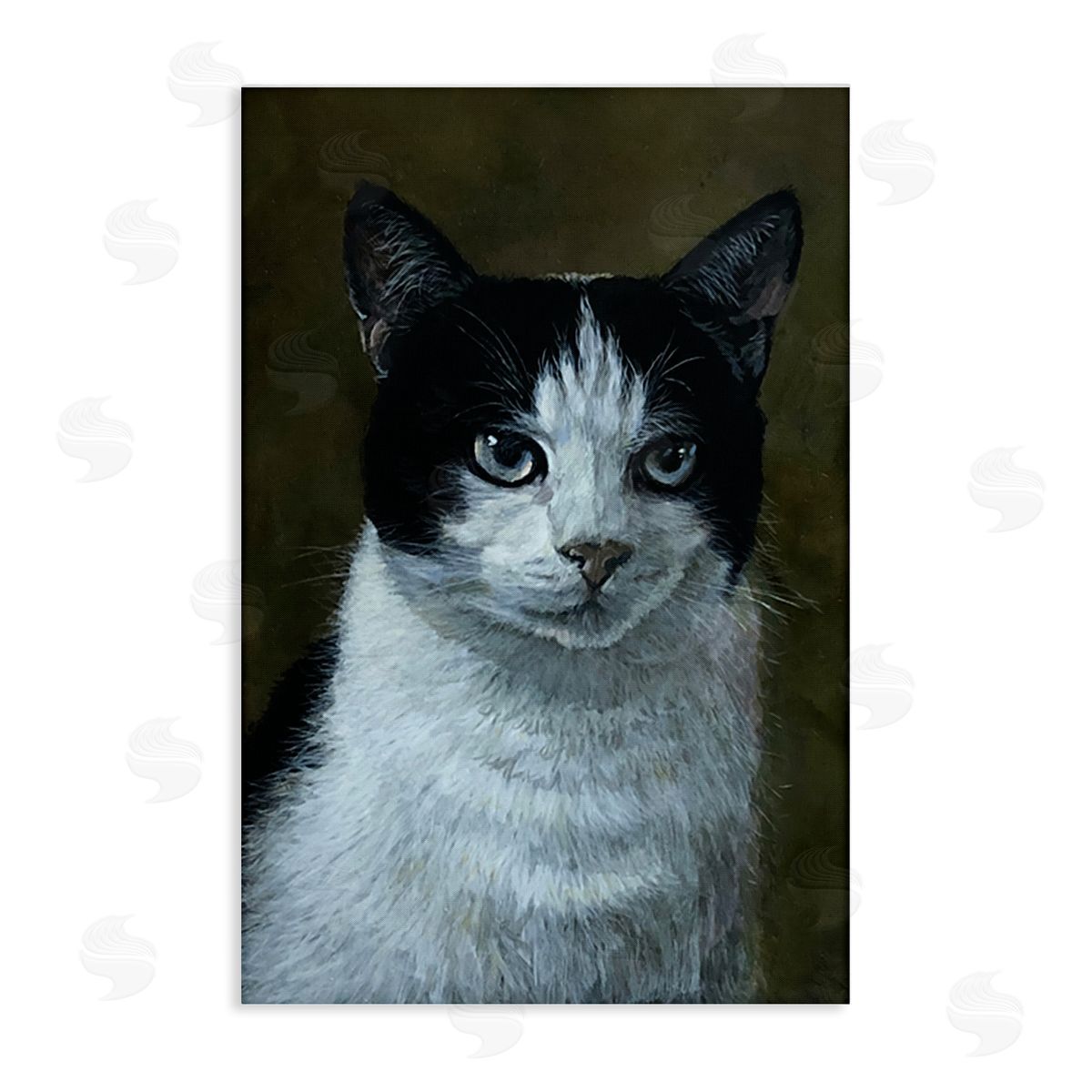 Laura Mark-Finberg Black & White Cat Angst Canvas Wall Art Print