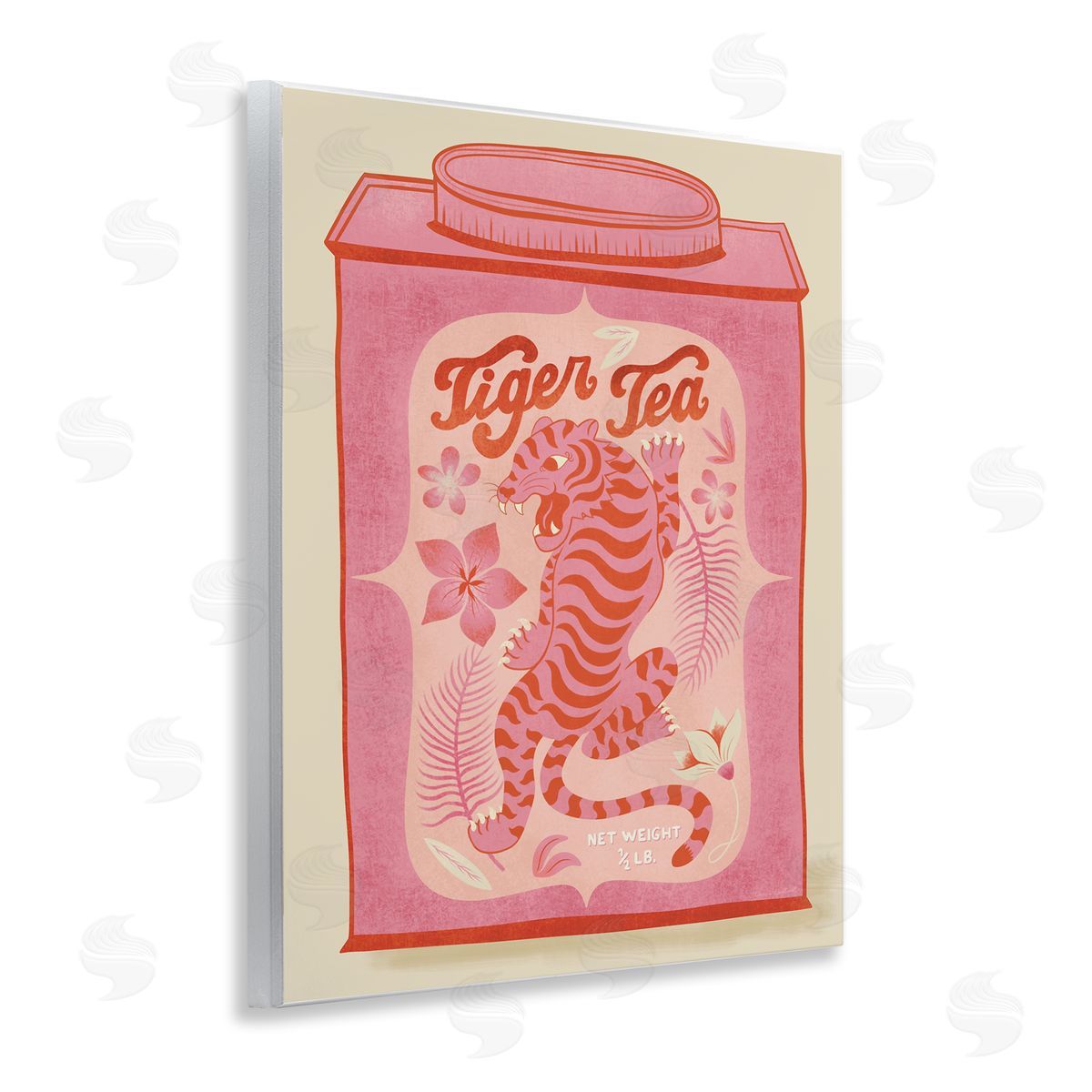 Carrie Cantwell Tiger Tea Tropical Tin Wooden Wall Plaque Art Print