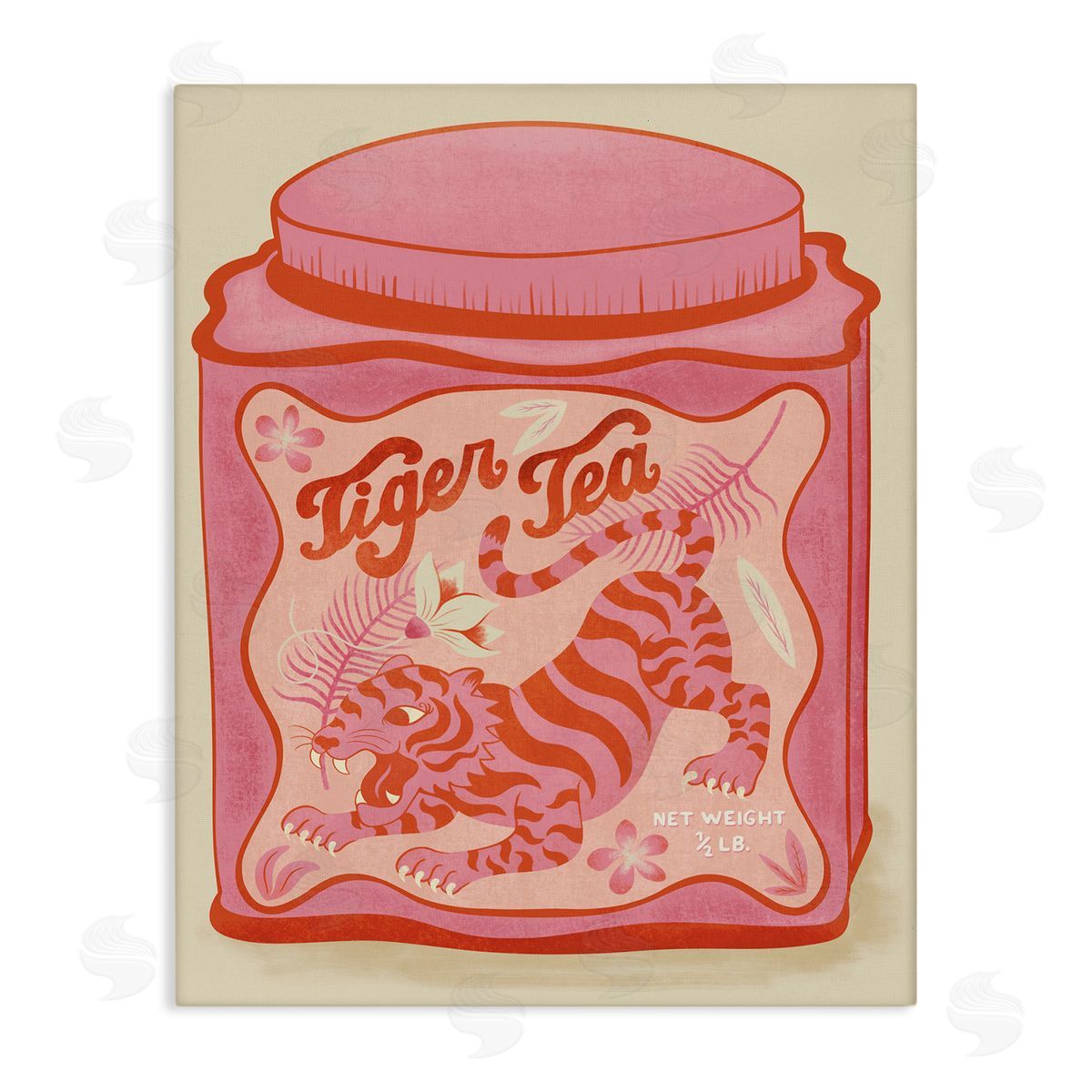 Carrie Cantwell Tiger Tea Traditional Style Canvas Wall Art Print