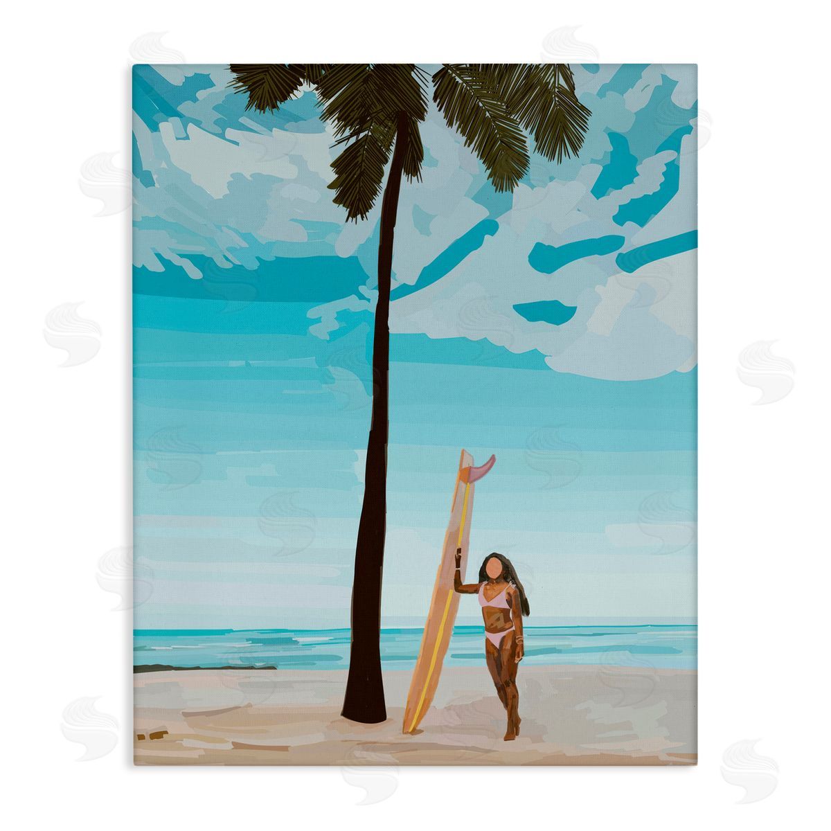 Amelia Noyes Tropical Beach Day Girl Canvas Wall Art Print